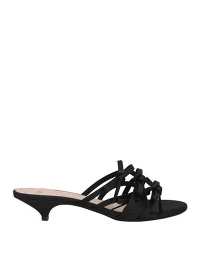 N°21 Woman Sandals Black Size 8 Textile Fibers