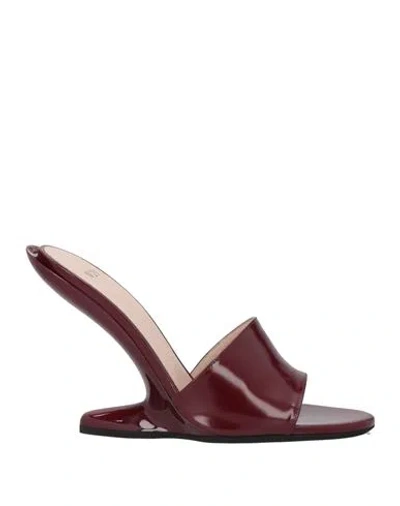 N°21 Woman Sandals Burgundy Size 8 Leather In Red