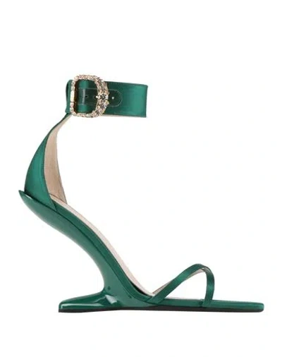 N°21 Woman Sandals Green Size 6 Textile Fibers