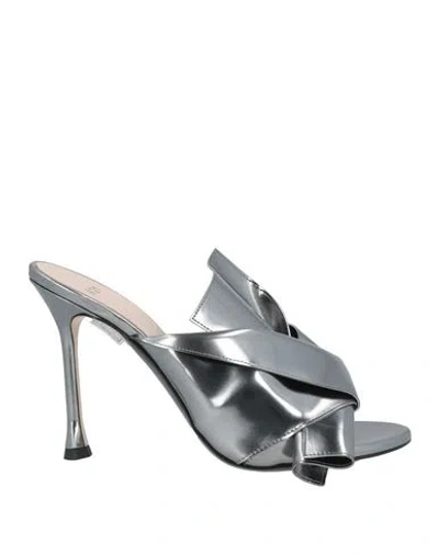 N°21 Woman Sandals Lead Size 8 Textile Fibers In Grey
