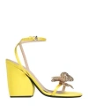 N°21 Woman Sandals Yellow Size 8 Textile Fibers In Yellow