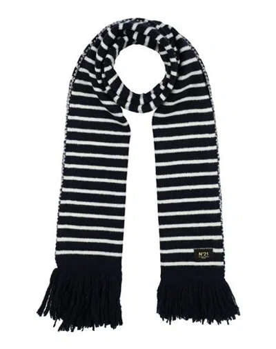 N°21 Woman Scarf Navy Blue Size - Polyamide, Acrylic, Wool In Black