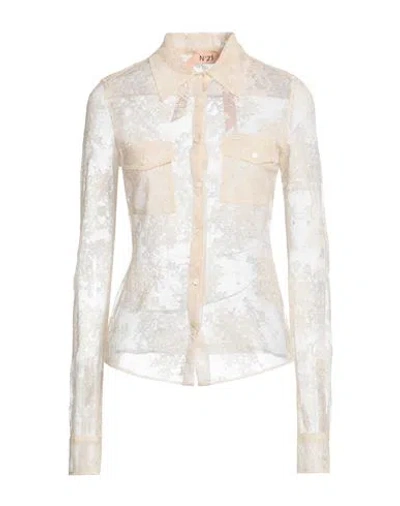 N°21 Woman Shirt Beige Size 4 Polyamide, Cotton, Elastane In Neutral