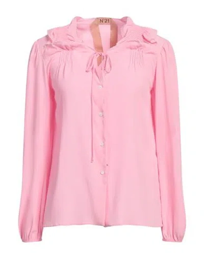 N°21 Woman Shirt Pink Size 4 Acetate, Silk