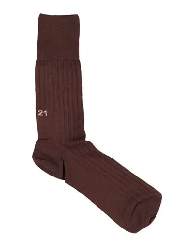 N°21 Woman Socks & Hosiery Dark Brown Size L Cotton, Polyamide In Gray