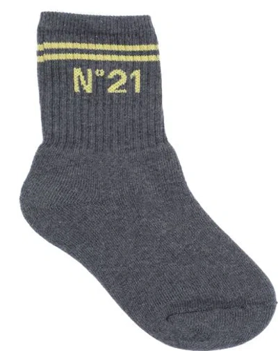 N°21 Woman Socks & Hosiery Lead Size M Cotton, Polyamide, Elastane In Gray