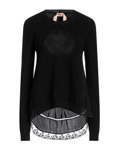 N°21 Woman Sweater Black Size 6 Virgin Wool, Viscose, Cotton, Polyamide