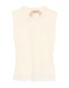 N°21 Woman Sweater Cream Size 8 Cotton, Polyamide, Viscose In White