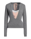 N°21 WOMAN SWEATER GREY SIZE 6 VIRGIN WOOL, CASHMERE, ACETATE, SILK, COTTON