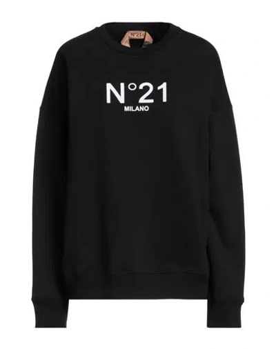 N°21 Woman Sweatshirt Black Size 10 Cotton