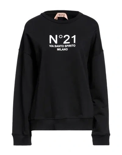 N°21 WOMAN SWEATSHIRT BLACK SIZE 8 COTTON