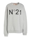 N°21 Woman Sweatshirt Light Grey Size 10 Cotton In Grey