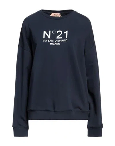 N°21 WOMAN SWEATSHIRT NAVY BLUE SIZE 10 COTTON