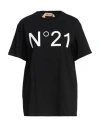 N°21 Woman T-shirt Black Size 4 Cotton In Black
