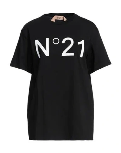 N°21 WOMAN T-SHIRT BLACK SIZE 6 COTTON