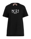 N°21 Woman T-shirt Black Size 4 Cotton In Black