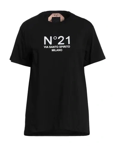 N°21 Woman T-shirt Black Size 6 Cotton