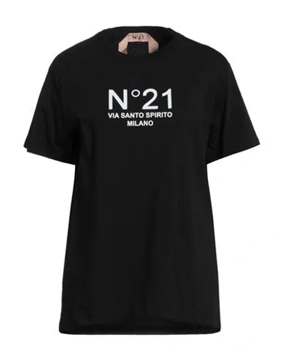 N°21 WOMAN T-SHIRT BLACK SIZE 4 COTTON