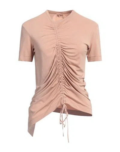 N°21 Woman T-shirt Blush Size 6 Viscose, Polyester, Elastane In Pink