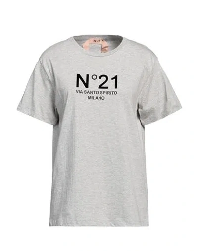 N°21 Woman T-shirt Grey Size 6 Cotton In Neutral