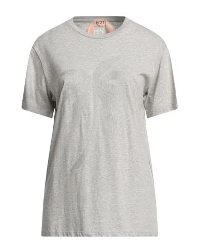 N°21 Woman T-shirt Light Grey Size 2 Cotton In Grey