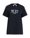 N°21 Woman T-shirt Midnight Blue Size 10 Cotton