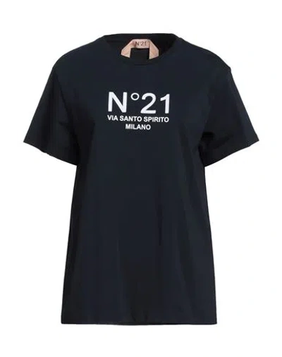 N°21 Woman T-shirt Midnight Blue Size 10 Cotton In Black