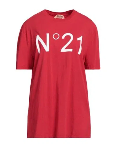 N°21 Woman T-shirt Red Size 8 Cotton