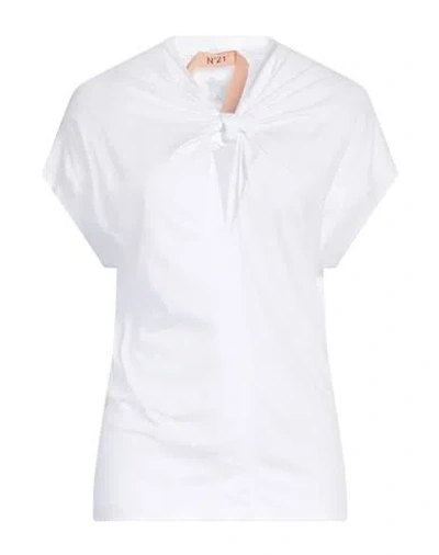 N°21 Woman T-shirt White Size 10 Cotton