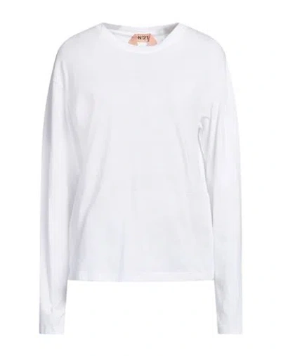 N°21 Woman T-shirt White Size 2 Cotton, Viscose, Polyester