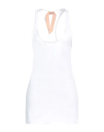 N°21 Woman Tank Top White Size 8 Cotton