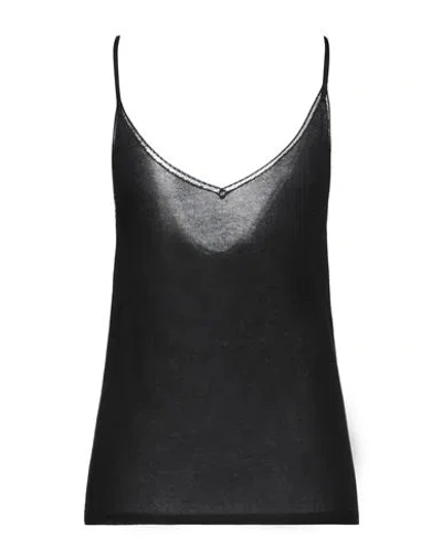 N°21 Woman Top Black Size 8 Cotton, Polyamide