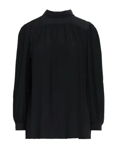N°21 Woman Top Sage Green Size 6 Acetate, Silk In Black