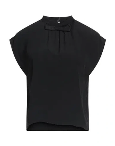 N°21 Woman Top Black Size 4 Acetate, Silk