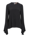 N°21 Woman Top Black Size 0 Acetate, Silk