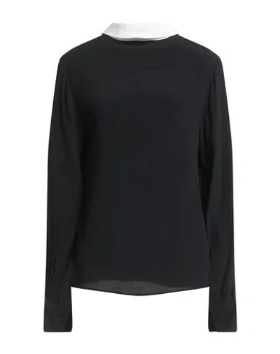 N°21 Woman Top Black Size 4 Acetate, Silk