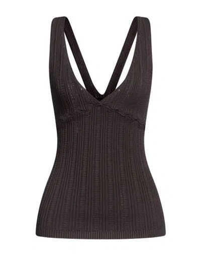 N°21 Woman Top Dark Brown Size 10 Viscose, Polyester