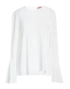 N°21 Woman Top White Size 4 Acetate, Silk