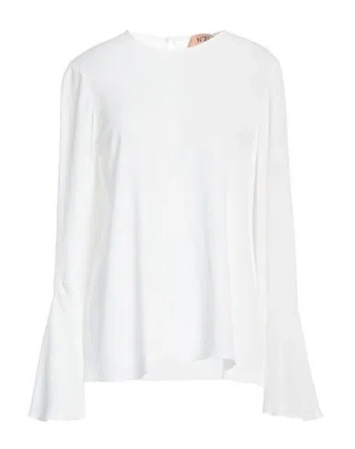 N°21 Woman Top White Size 10 Acetate, Silk