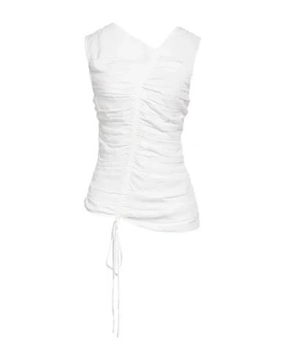 N°21 Woman Top White Size 6 Acetate, Silk