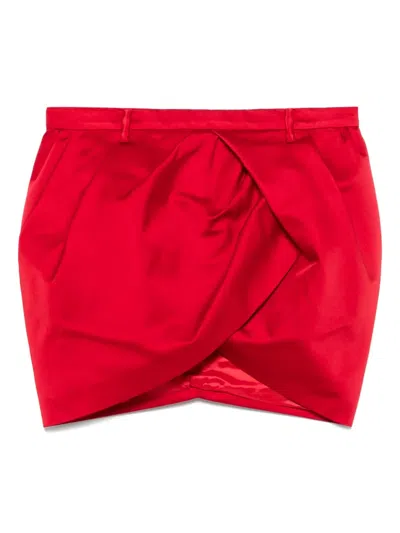 N°21 Wrap-detail Mini Skirt In Red