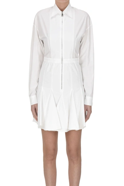 N°21 Zippered Cotton Dress In White