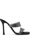 N°21 105mm Sequin-embellished Calf-leather Mules In Schwarz
