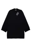 N°21 Abito Maxi Felpa Con Logo Corsivo In Black