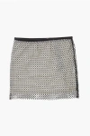N°21 All-over Rhinestoned Mesh Skirt In Pattern