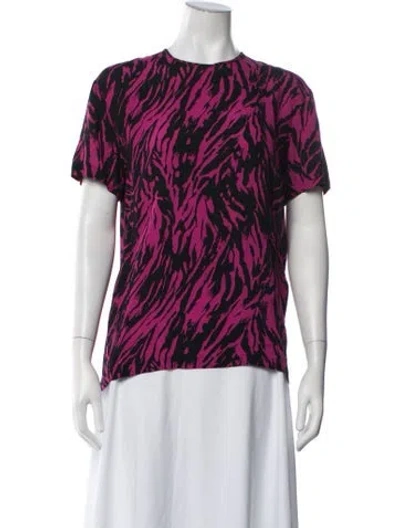 Pre-owned N°21 Animal Print Crew Neck Top In Pink