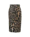 N°21 Animal Print Midi Pencil Skirt With High Waist And Belt Loops In Brown