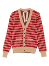 N°21 Argyle-pattern Cardigan In Brown