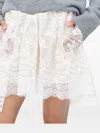 N°21 Asymmetrical Lace Mini Skirt In White