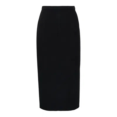 N°21 Back Slit Viscose Skirt In Black